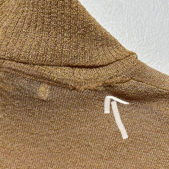 Forever 21 Contemporary Nude Glittery Turtle Neck Lightweight Sweater Sz XS - Picture 9 of 9
